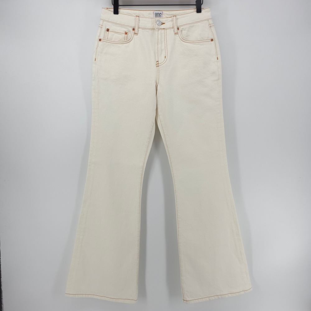BDG Urban Outfitters Womens Flare Jeans 28 Cream High‎ Rise Denim Boho Retro